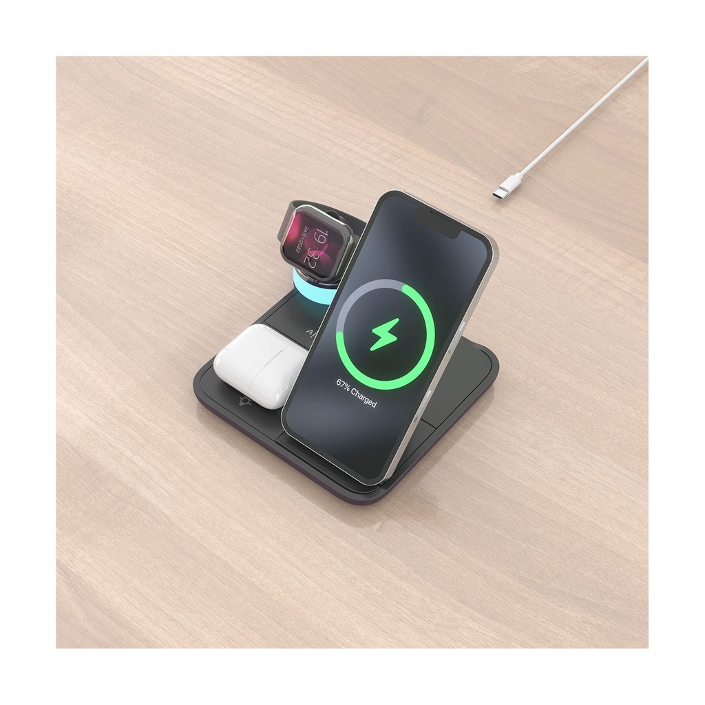 Base de carga Inalámbrica Aisens ASCH-15W4WC062-BK/ 15W/ Negro