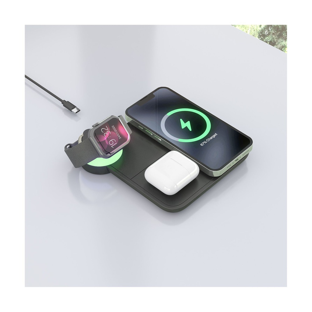 Base de carga Inalámbrica Aisens ASCH-15W4WC062-BK/ 15W/ Negro