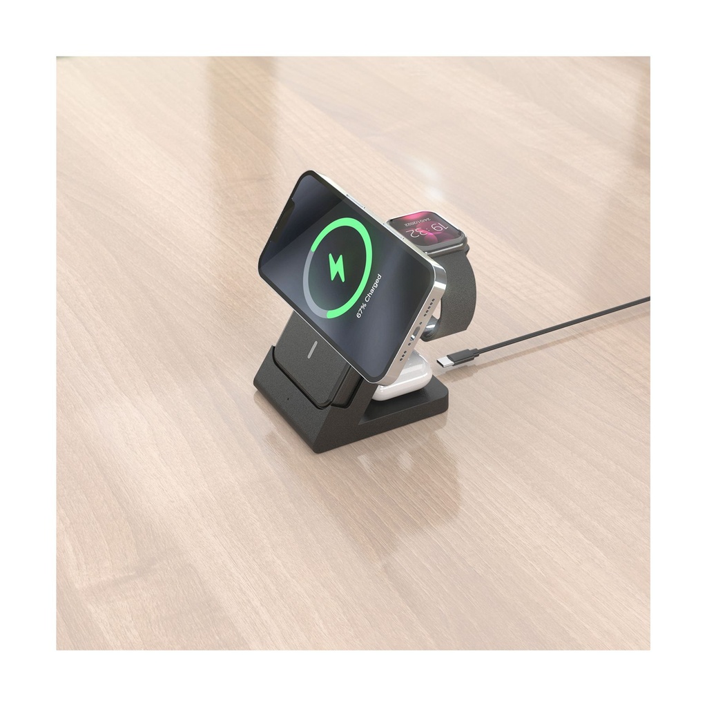 Base de carga Inalámbrica Aisens ASCH-15W4WC064-BK/ 15W/ Negro