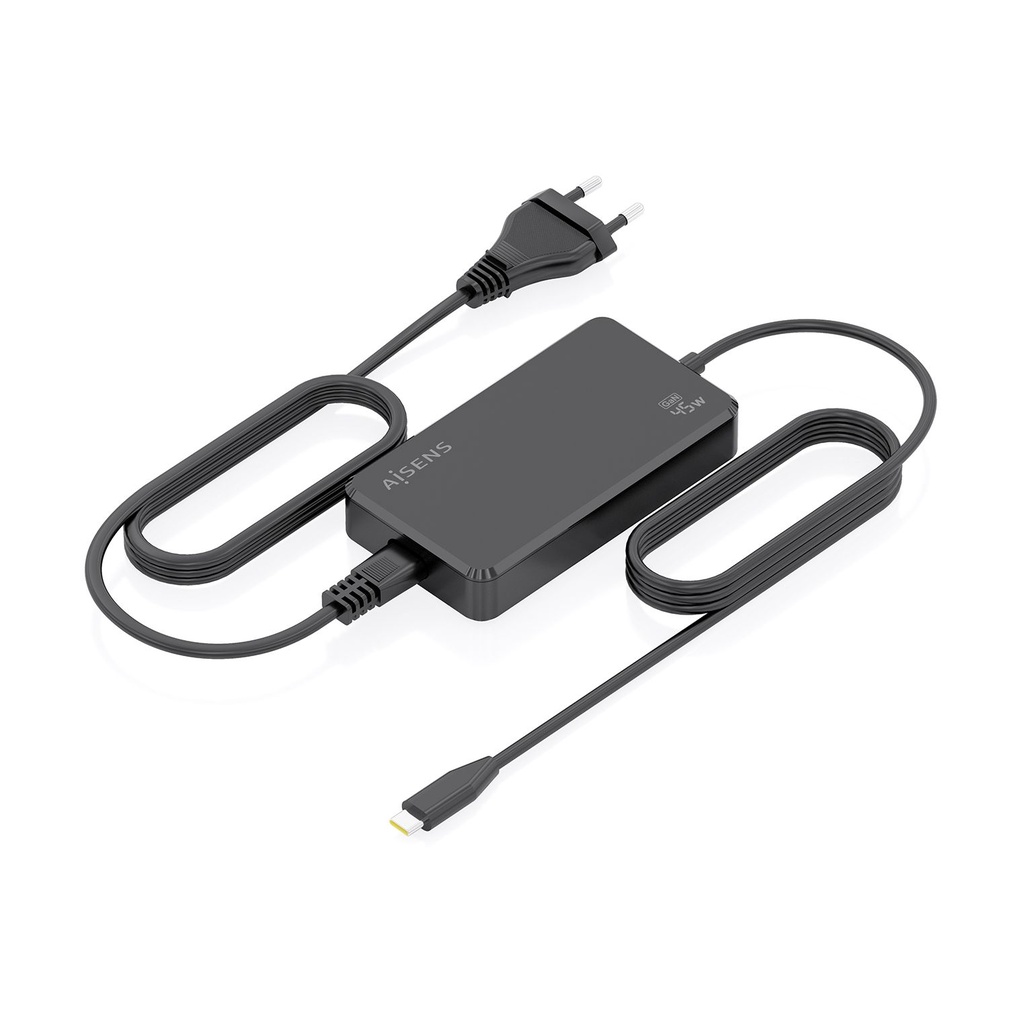 Cargador Sobremesa GaN Aisens ASCH-1PD45D067-BK/ 1xUSB Tipo-C/ 45W