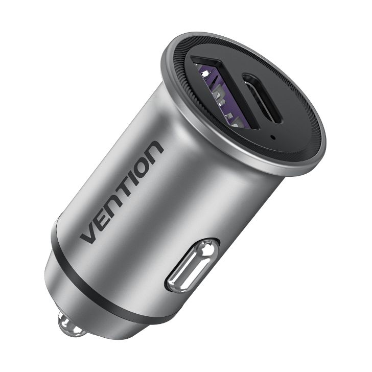 Vention Car Charger FFFH0/ 1xUSB-Type C/ 1xUSB/ 30W