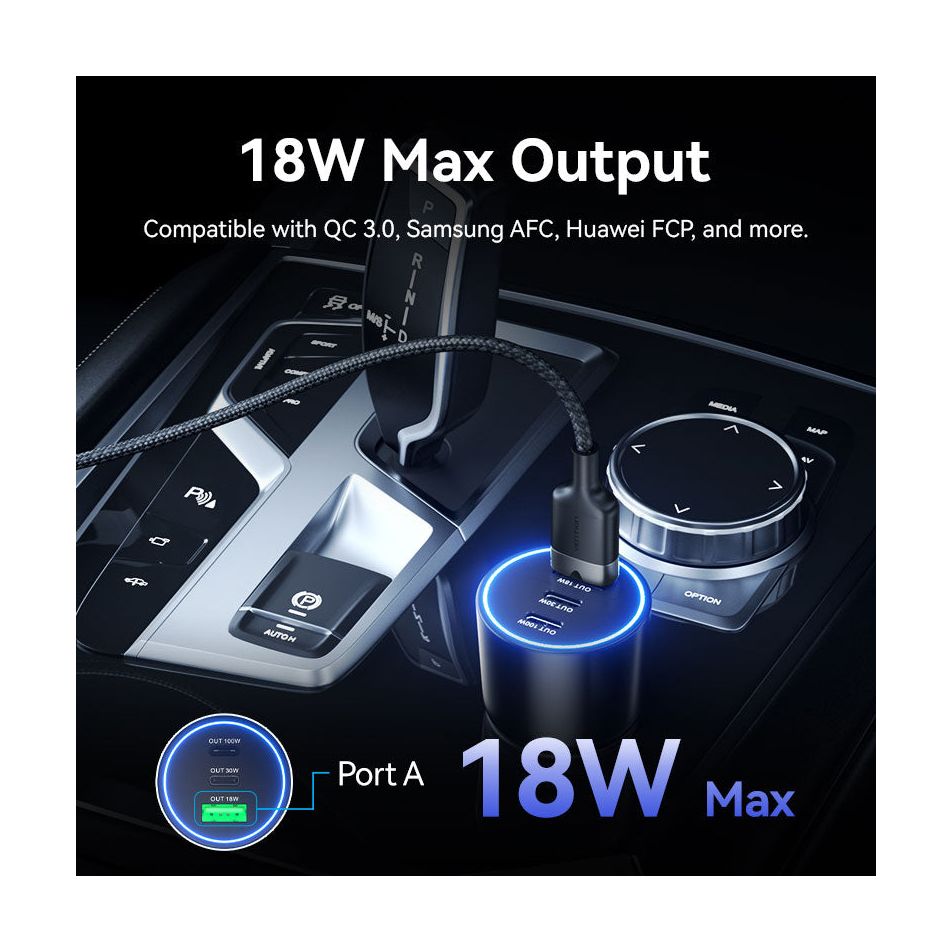 Cargador de Coche Vention FFQB0/ 2xUSB-Tipo C/ 1xUSB/ 100W