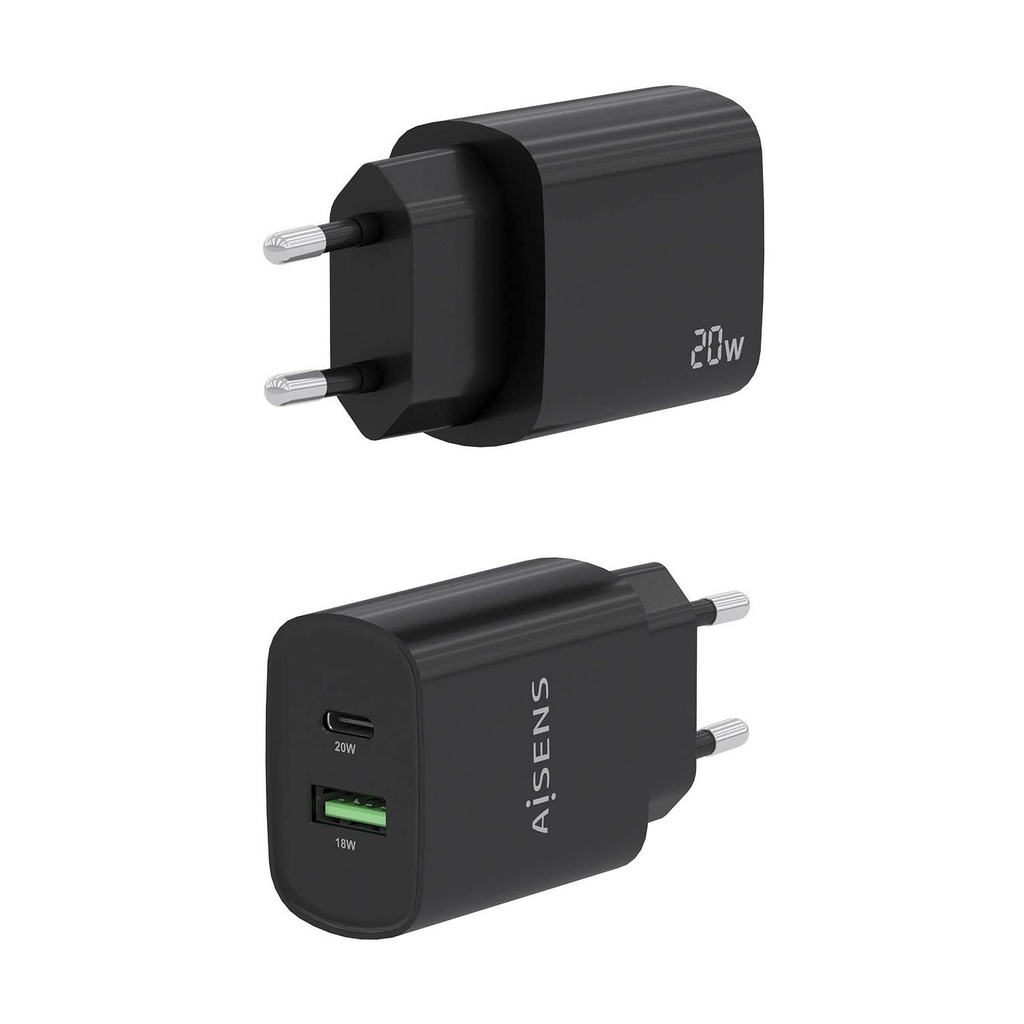 Aisens A110-0755 Wall Charger/ 1xUSB Type-C/ 1xUSB/ 20W