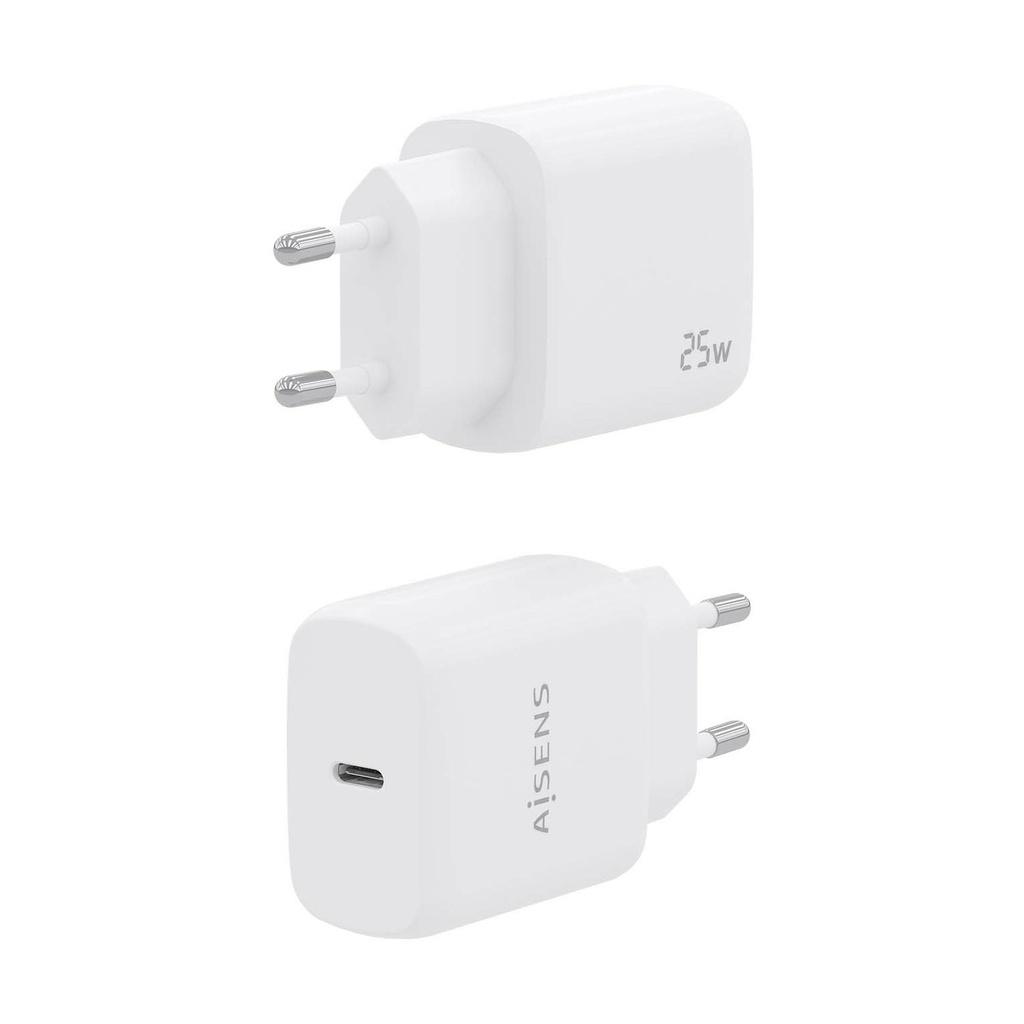 Cargador de Pared Aisens A110-0756/ 1xUSB Tipo-C/ 25W
