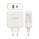 Aisens Wall Charger ASCH-2PD30QC-W/ 1xUSB Type-C/ 1x USB/ 48W