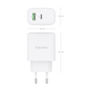 Cargador de Pared GaN Aisens A110-0971/ 1xUSB Tipo-C/ 1xUSB/ 45W/ Blanco
