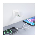 Cargador de Pared GaN Aisens A110-0971/ 1xUSB Tipo-C/ 1xUSB/ 45W/ Blanco