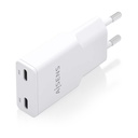 Aisens GaN Wall Charger ASCH-30W2P048-W/ 2xUSB Type-C/ 30W/ White