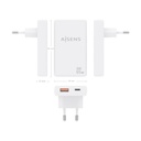 Cargador de Pared GaN Aisens ASCH-65W2P076-W/ 1xUSB Tipo-C/ 1xUSB/ 65W/ Blanco