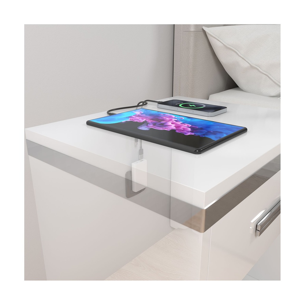 Cargador de Pared GaN Aisens ASCH-65W2P076-W/ 1xUSB Tipo-C/ 1xUSB/ 65W/ Blanco