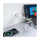 Cargador de Pared GaN Aisens ASCH-65W2P078-W/ 2xUSB Tipo-C/ 65W/ Blanco