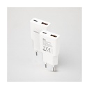Cargador de Pared Nanocable 10.10.2022/ 1xUSB Tipo-C/ 1xUSB/ 20W/ Blanco