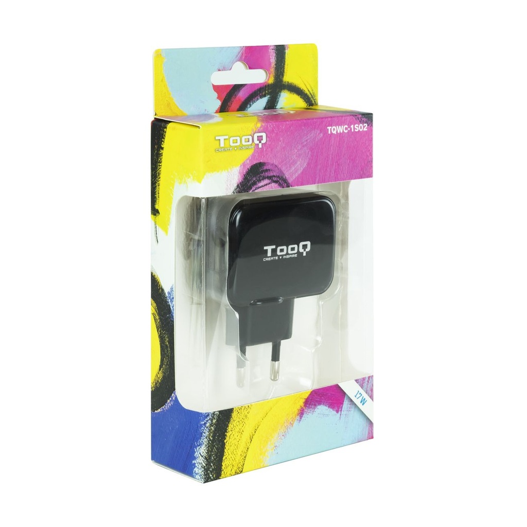 TooQ TQWC-1S02 Wall Charger / 2xUSB / 17W