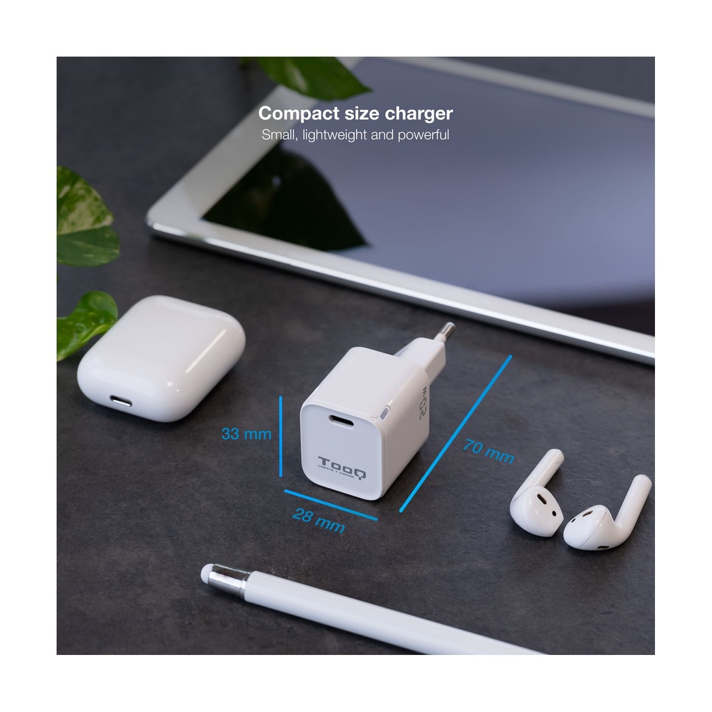 TooQ TQWC-PD20WT Wall Charger / 1xUSB Type-C / 20W / White