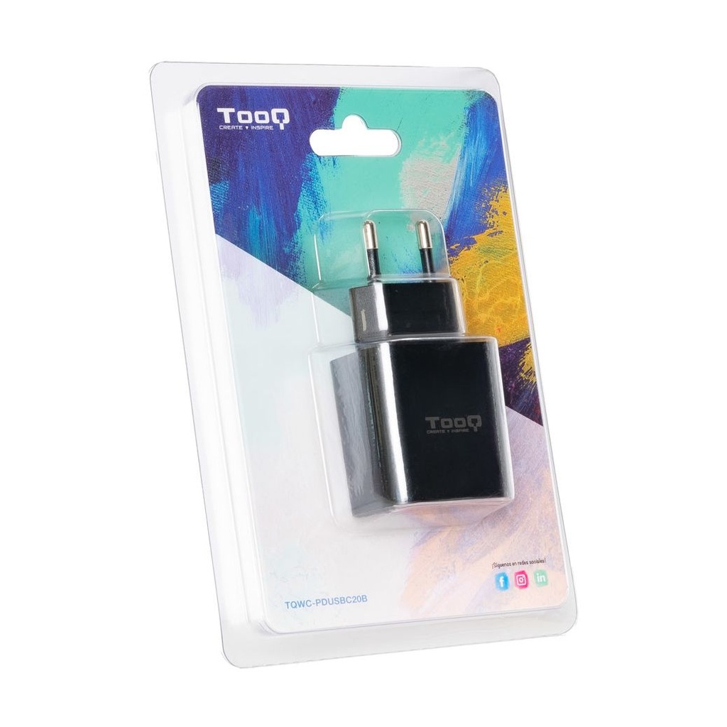 TooQ TQWC-PDUSBC20B Wall Charger / 1xUSB Type-C / 20W
