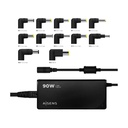 Cargador de Portátil Aisens ASLC-90WAUTO-BK/ 90W/ Automático/ 12 Conectores/ Voltaje 15-20V/ 1 USB QC3.0