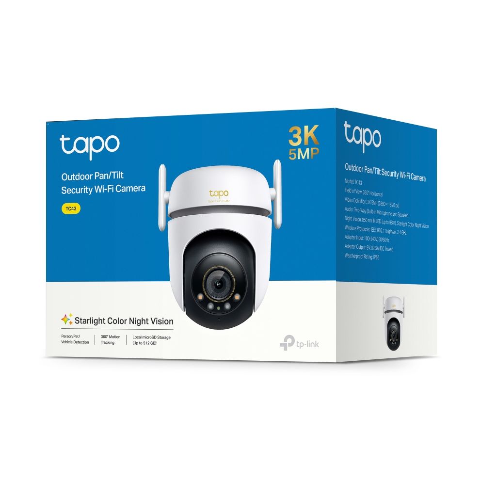Cámara de Videovigilancia TP-Link Tapo TC43/ Visión Nocturna/ Control desde APP