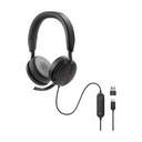DELL Auriculares con ANC y cable Pro Plus - WH5024, Alámbrico, Llamadas/Música, 20 - 20000 Hz, 189 g, Auriculares, Negro