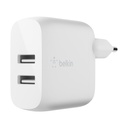 DUAL USB-A CHARGER 1M A-C 24W WHT