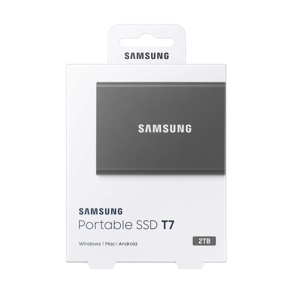 Disco Externo SSD Samsung Portable T7 2TB/ USB 3.2/ Gris