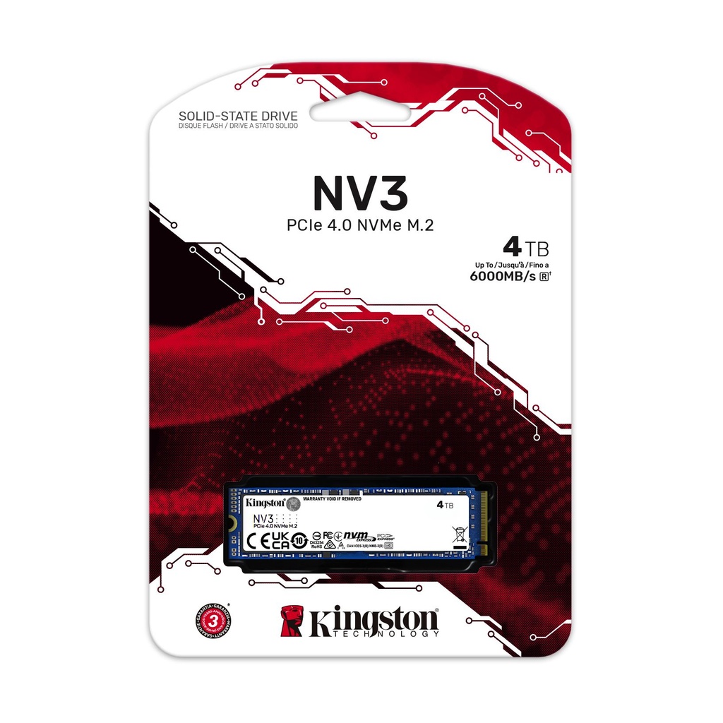 Disco SSD Kingston NV3 4TB/ M.2 2280 PCIe NVMe/ Full Capacity