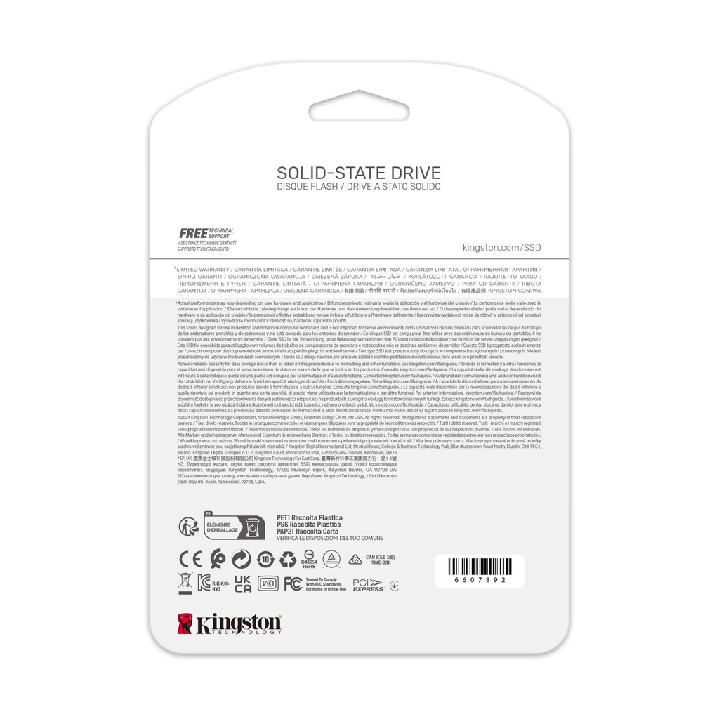 Disco SSD Kingston NV3 4TB/ M.2 2280 PCIe NVMe/ Full Capacity