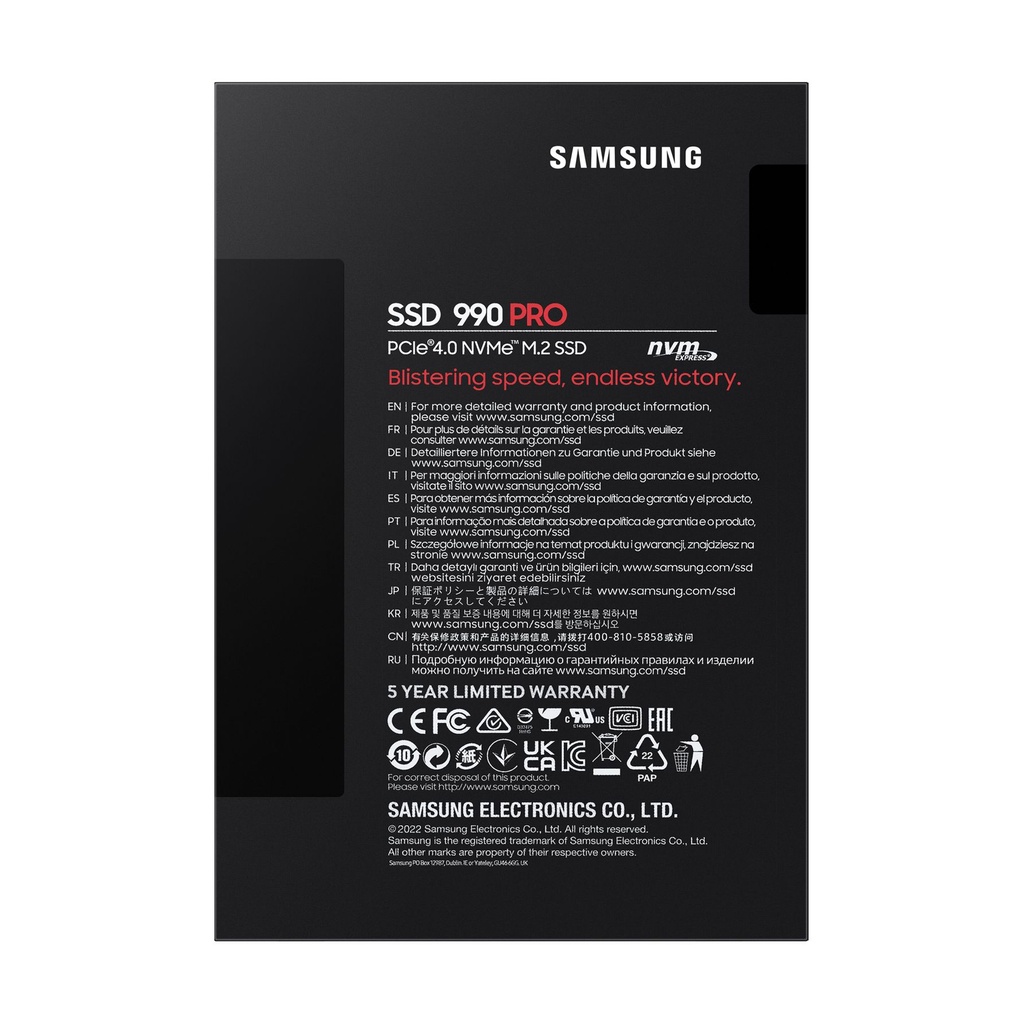 Samsung 990 PRO 1TB SSD Disk/ M.2 2280 PCIe 4.0/ Compatible with PS5 and PC/ Full Capacity