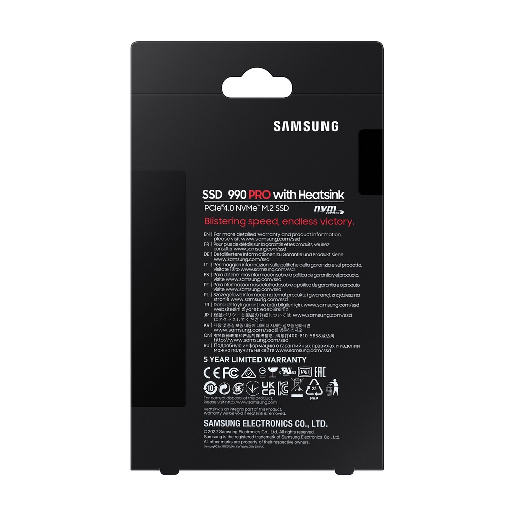 Disco SSD Samsung 990 PRO 1TB/ M.2 2280 PCIe 4.0/ con Disipador de Calor/ Compatible con PS5 y PC/ Full Capacity