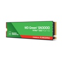 Disco SSD Western Digital WD Green SN3000 500GB/ M.2 2280 PCIe