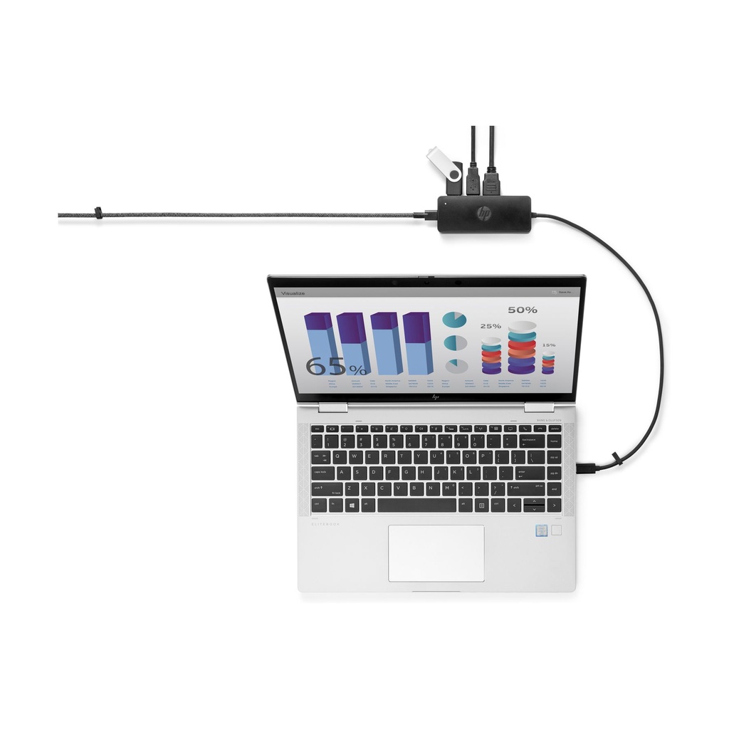 Docking USB 3.0 Tipo-C HP USB-C Travel G2/ 2xUSB/ 1xHDMI 4K/ 1xVGA