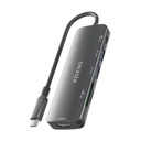 Docking USB Tipo-C Aisens ASUC-5P011-GR/ 1xHDMI 4K/ 2xUSB/ 1xUSB Tipo-C PD/ 1xLector Tarjetas/ Gris