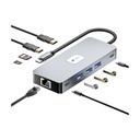 Docking USB Tipo-C Leotec LEDS02/ 3xUSB/ 1xUSB Tipo-C/ 1xUSB Tipo-C PD/ 2xHDMI 4K/ 1xRJ45/ 1xLector Tarjetas SD y MicroSD/ Gris