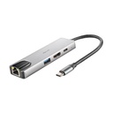 Docking USB Tipo-C NGS WonderDock Supra/ 1xUSB/ 1xUSB Tipo-C DP/ 1xHDMI 4K/ 1xRJ45/ Gris