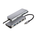 Docking USB Tipo-C NGS WonderDock8/ 3xUSB/ 1xUSB Tipo-C DP/ 1xHDMI 4K/ 1xRJ45/ 1xLector Tarjetas SD