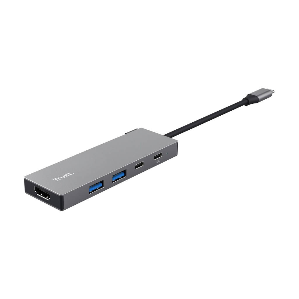 Docking USB Tipo-C Trust Dalyx/ 2xUSB/ 1xHDMI 4K/ 2xUSB Tipo-C/ Gris