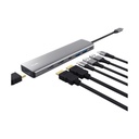 Docking USB Tipo-C Trust Dalyx/ 2xUSB/ 2xHDMI 4K/ 1xDisplayPort/ 1xUSB Tipo-C PD/ Gris