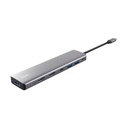 Docking USB Tipo-C Trust Dalyx/ 2xUSB/ 2xHDMI 4K/ 1xDisplayPort/ 1xUSB Tipo-C PD/ Gris