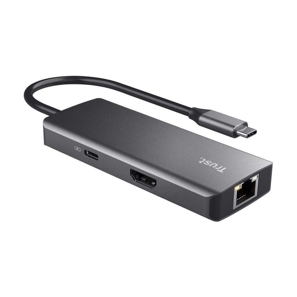 Docking USB Tipo-C Trust Dalyx/ 2xUSB/ 2xUSB Tipo-C/ 1xHDMI 4K/ 1xRJ45/ Gris