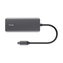 Docking USB Tipo-C Trust Dalyx/ 2xUSB/ 2xUSB Tipo-C/ 1xHDMI 4K/ 1xRJ45/ Gris