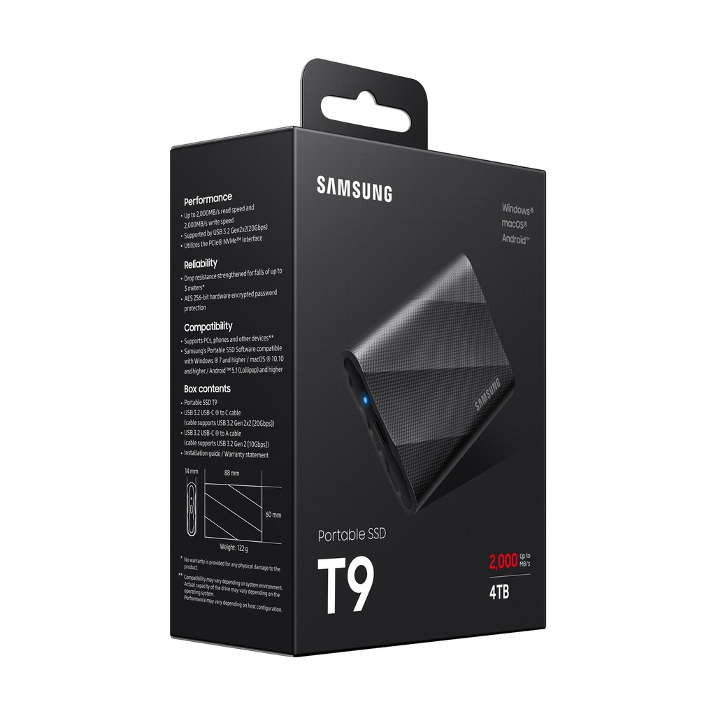 EXTERNAL PSSD T9 BLACK 4TB