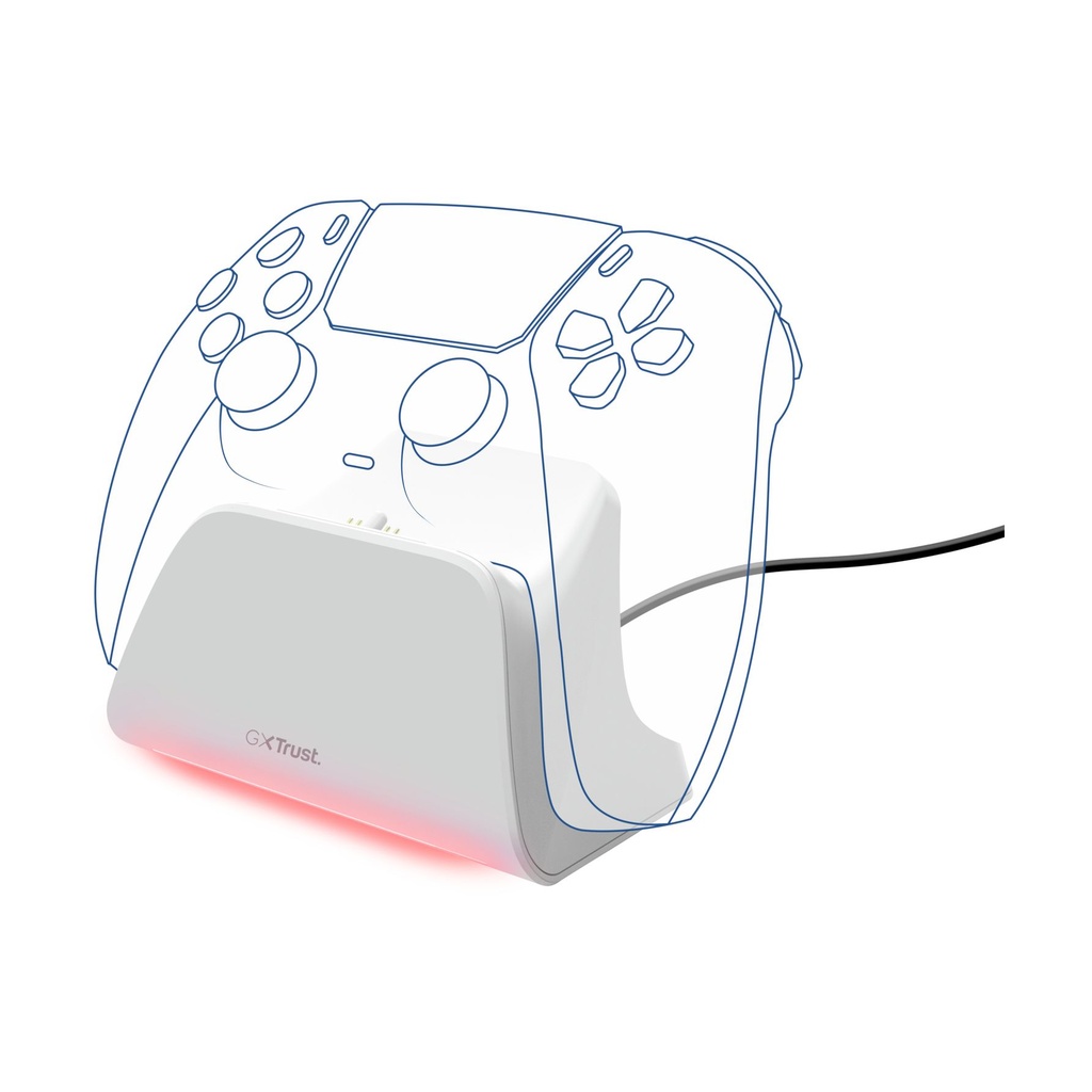 Estación de Recarga Rápida Trust Gaming GXT 255 para PS5/ Blanco