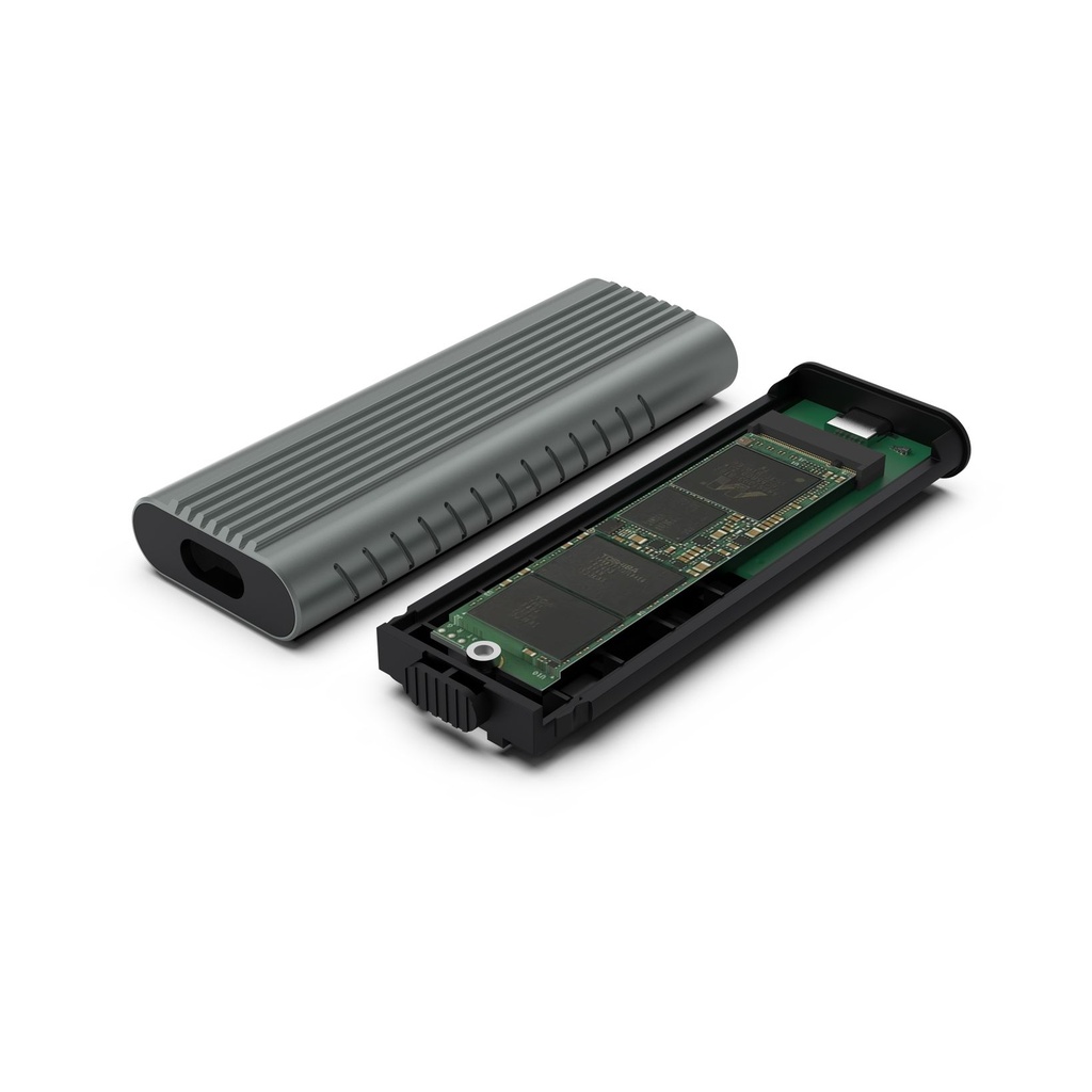 Ewent EW7025, Caja externa para unidad de estado sólido (SSD), M.2, M.2, 10 Gbit/s, Conexión USB, Gris