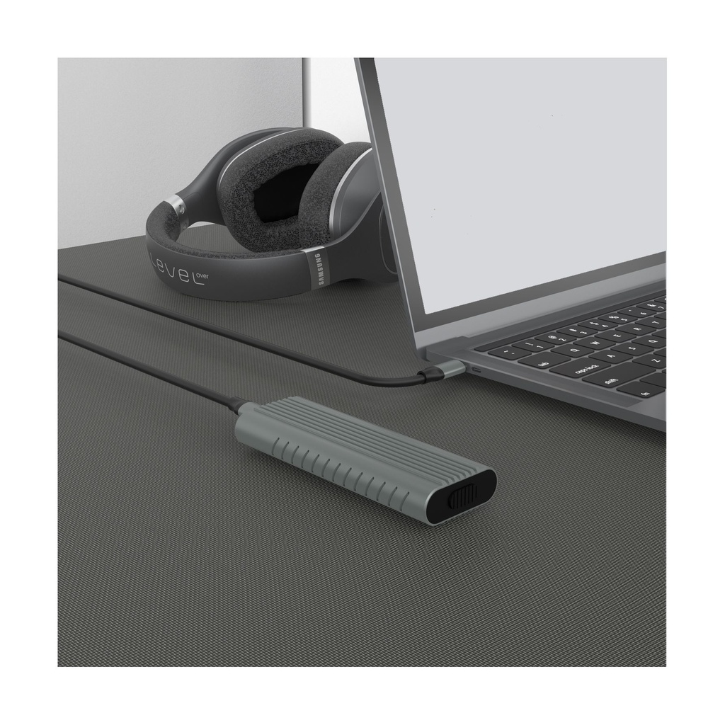 Ewent EW7025, Caja externa para unidad de estado sólido (SSD), M.2, M.2, 10 Gbit/s, Conexión USB, Gris