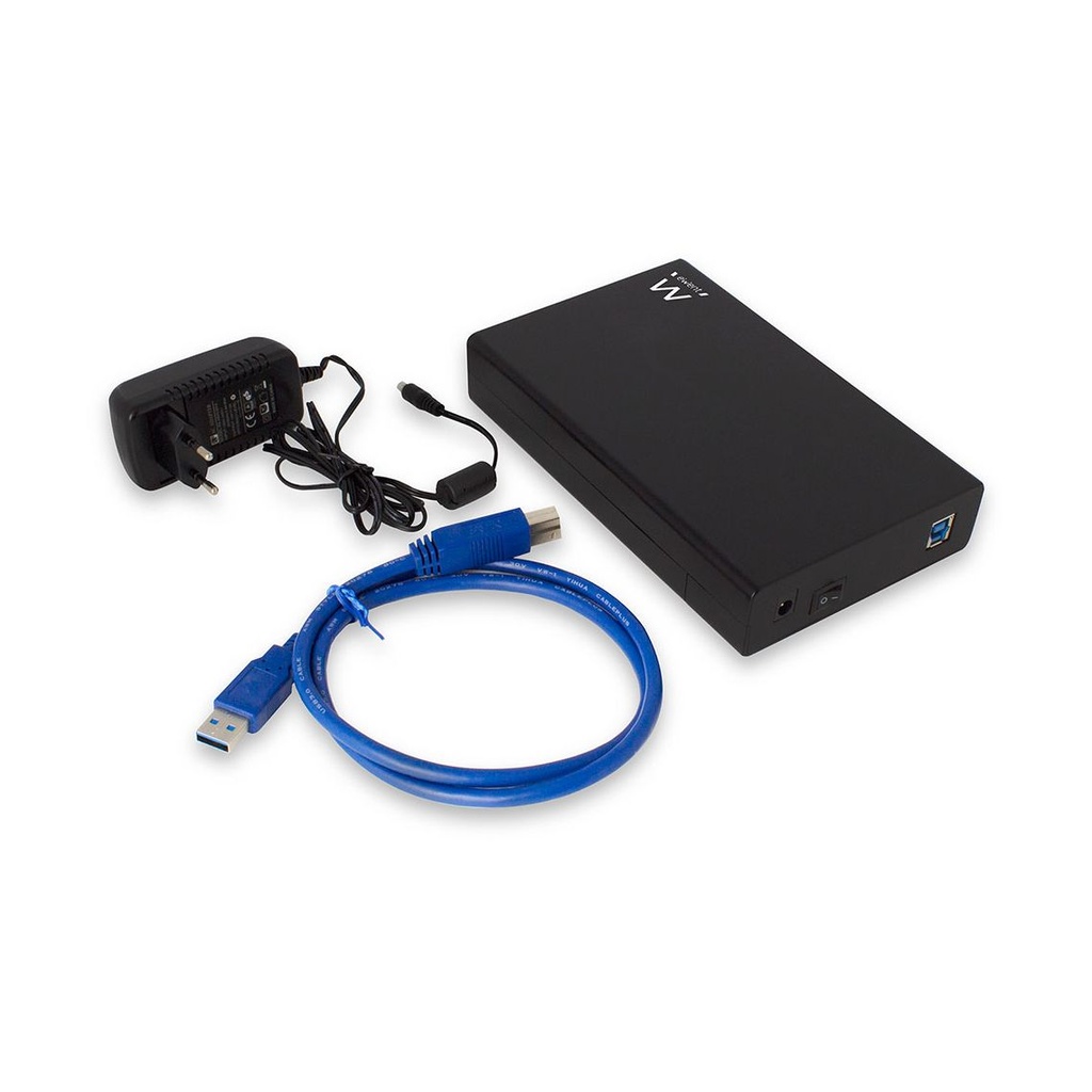 Ewent EW7056, Caja de disco duro (HDD), 3.5", SATA, Negro