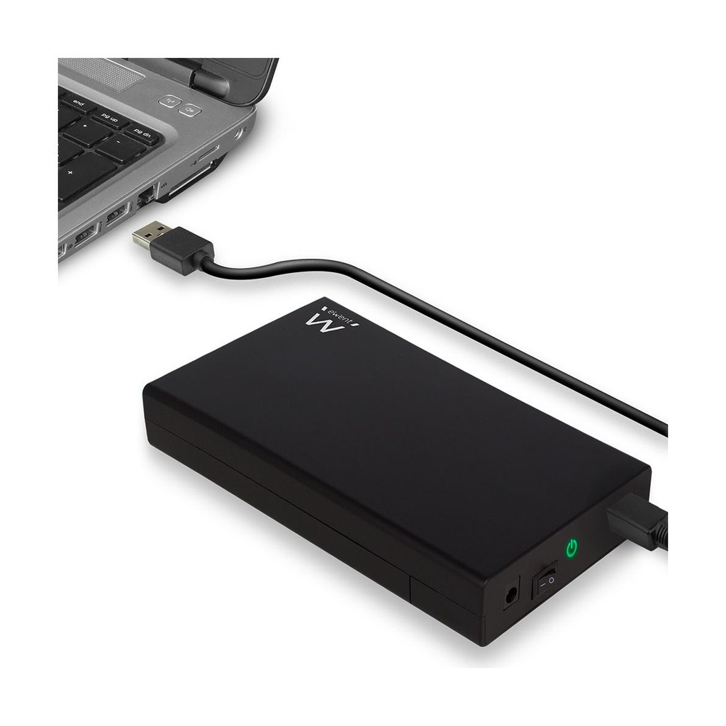 Ewent EW7056, Caja de disco duro (HDD), 3.5", SATA, Negro