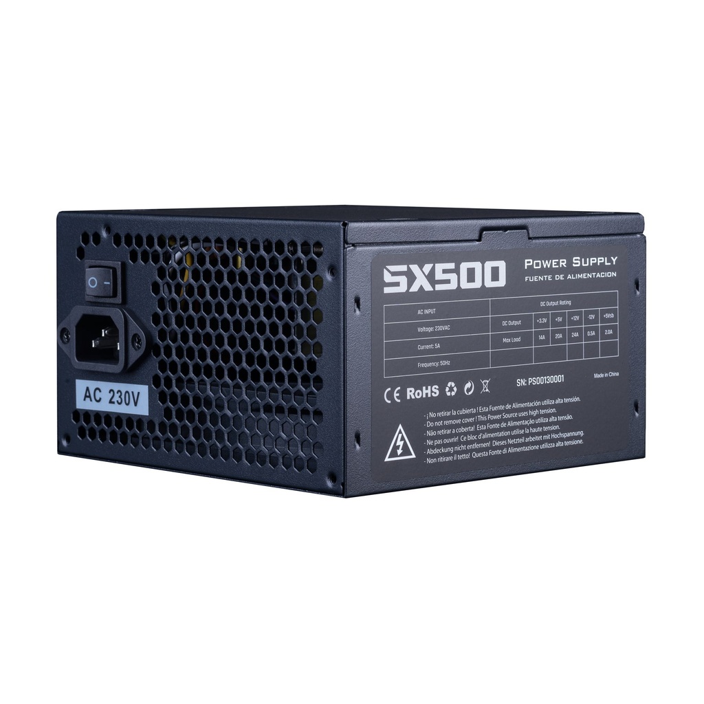 Hiditec SX 500 BULK Power Supply / 500W / 12cm Fan / Includes 1.5m power cable