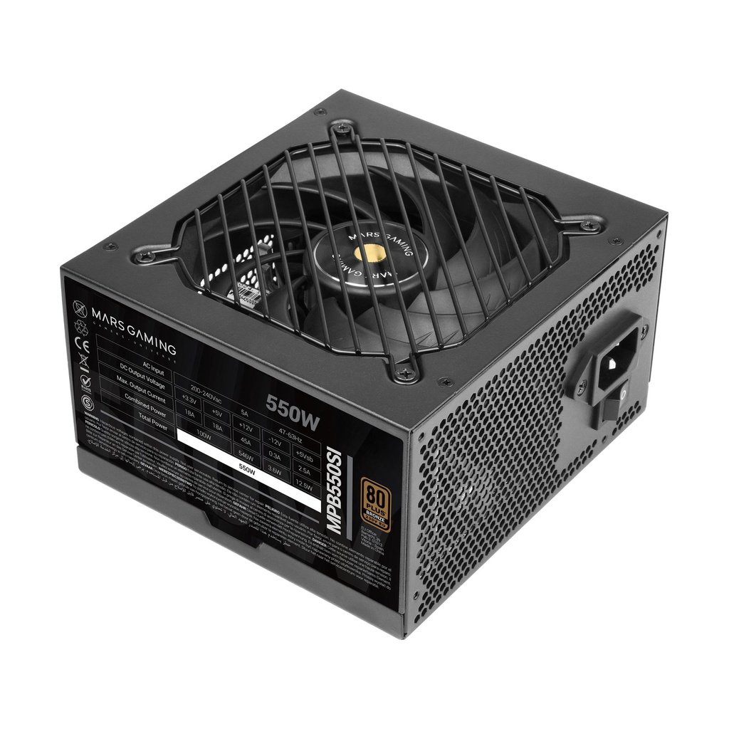Fuente de Alimentación Mars Gaming MPB550SI/ 550W/ Ventilador 12cm/ 80 Plus Bronze