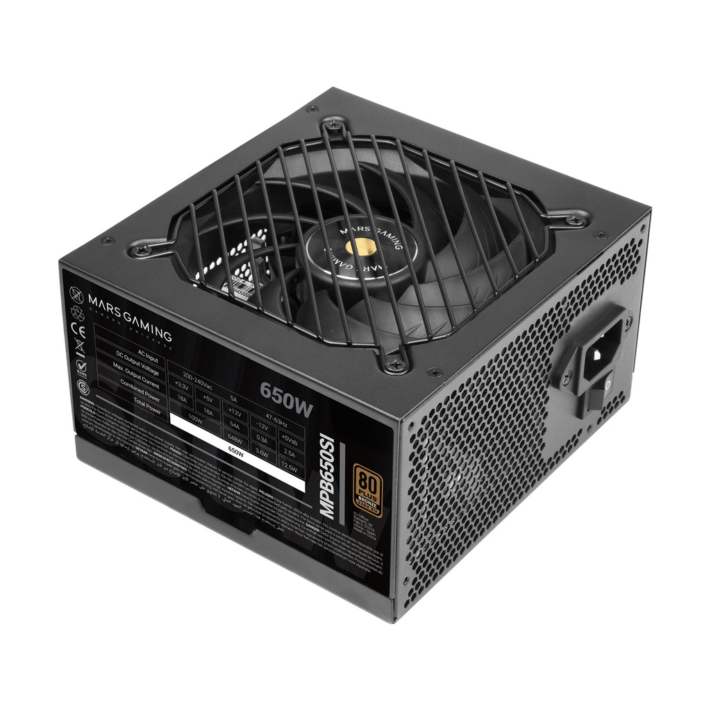 Fuente de Alimentación Mars Gaming MPB650SI/ 650W/ Ventilador 12cm/ 80 Plus Bronze