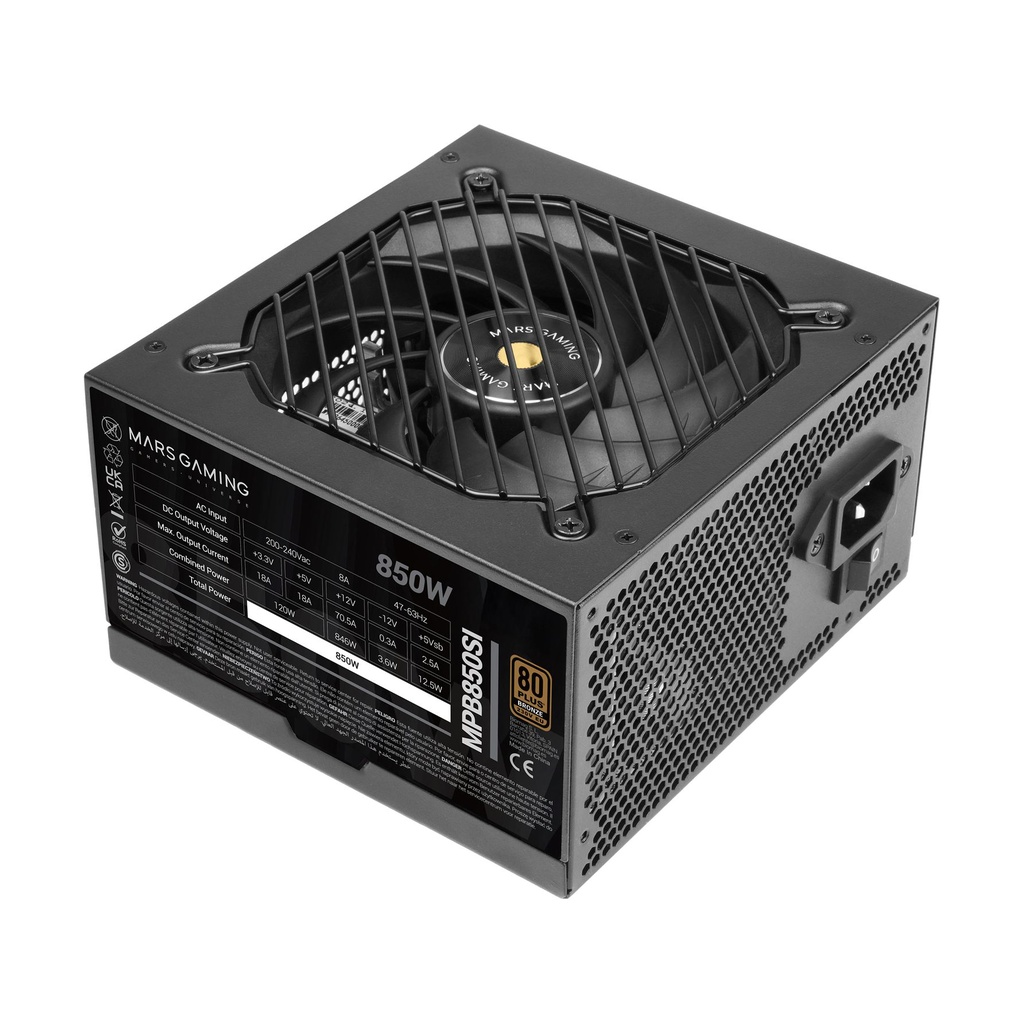 Mars Gaming MPB850SI Power Supply / 850W / 12cm Fan / 80 Plus Bronze