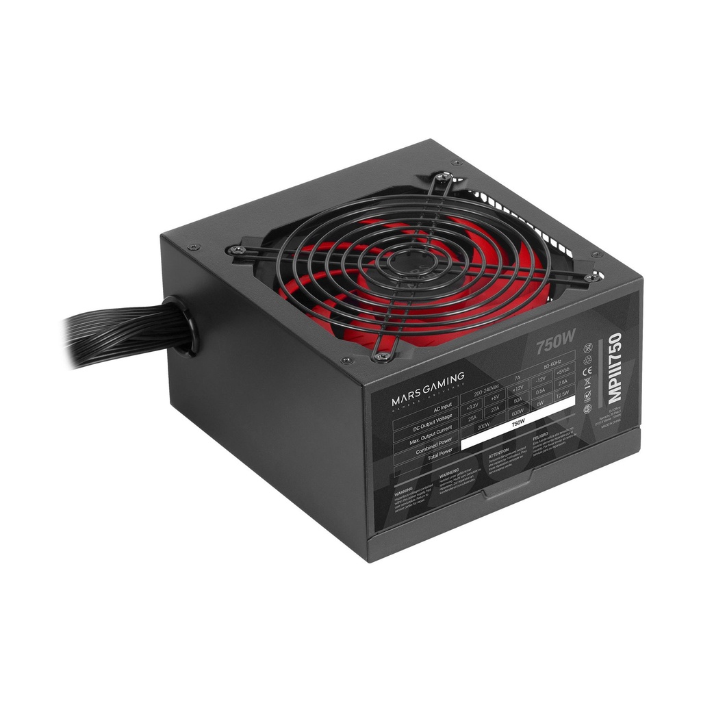 Fuente de Alimentación Mars Gaming MPIII750/ 750W/ Ventilador 12cm